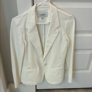 Liverpool Fitted Knit Blazer in Vintage White